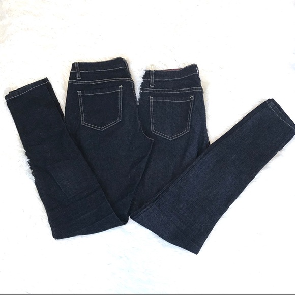 2 Red Blue Denim Dark Blue Sz 1/2 Medium Rise - Picture 4 of 5
